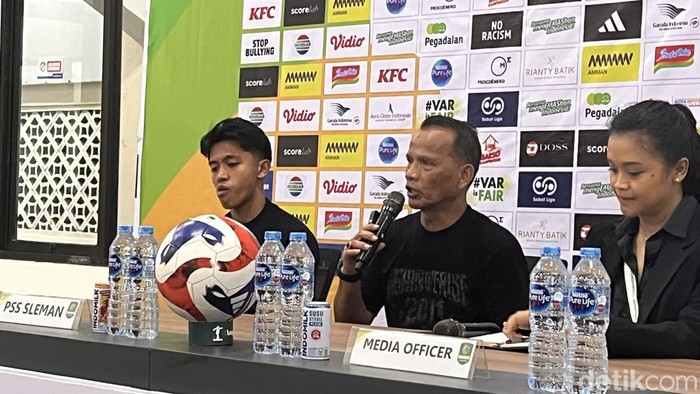 Jumpa pers PSS Sleman di Stadion Maguwoharjo, Sleman, Sabtu (31/1/2026).