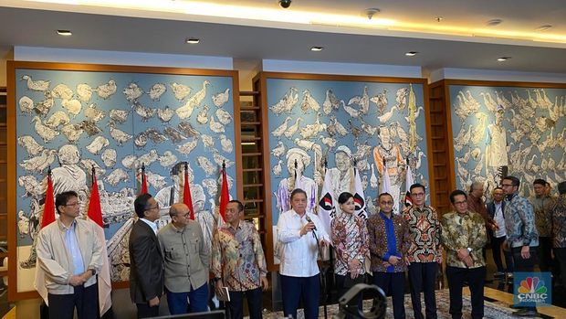 Konpres di Wisma Danantara, Jakarta, Sabtu (31/1/2026). (CNBC Indonesia/Novina Putri Bestari)