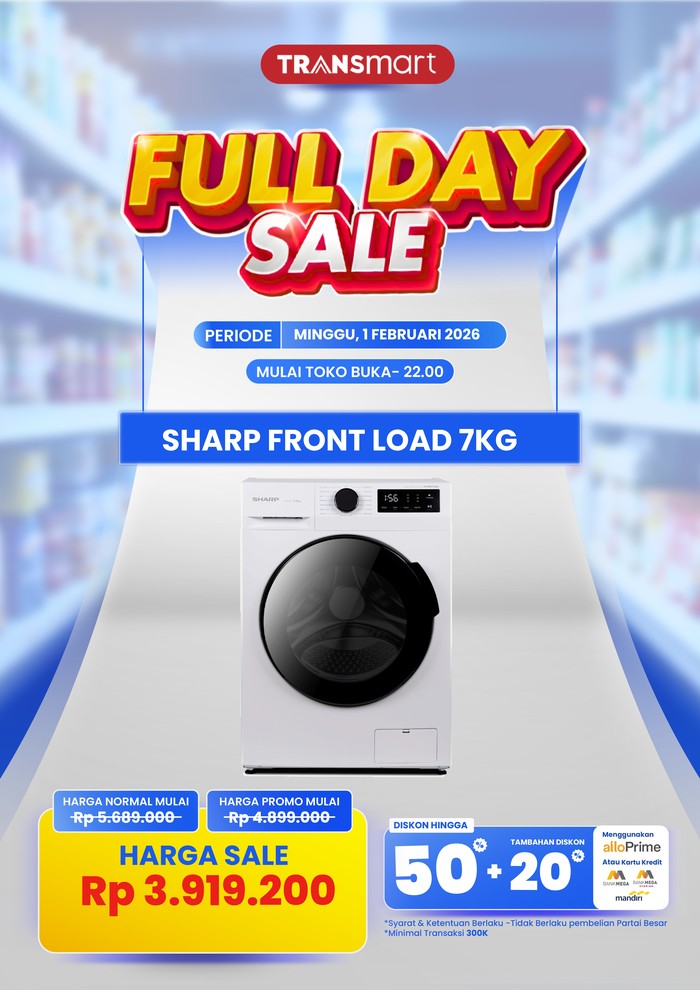 Banting Harga, Mesin Cuci Jadi Semurah Ini di Transmart Full Day Sale