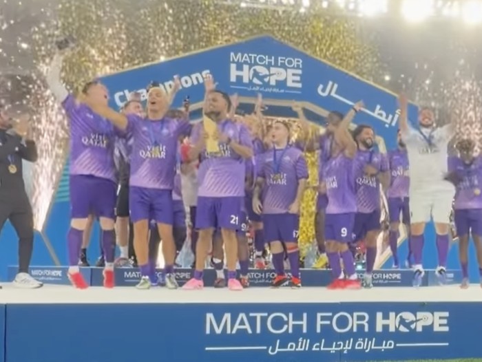 Atta Halilintar bertanding di laga Match For Hope 2026, Qatar.