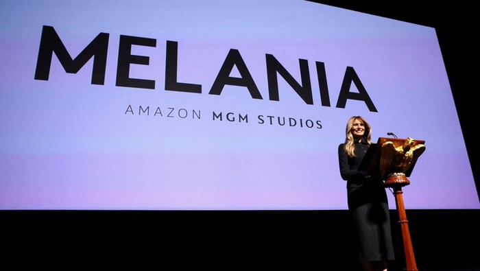 U.S. first lady Melania Trump attends for the premiere of the documentary film Melania at the John F. Kennedy Center for the Performing Arts, recently renamed to include U.S. President Donald Trumps name, in Washington, D.C., U.S., January 29, 2026. REUTERS/Kevin Lamarque