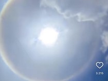 Fenomena Halo Matahari Muncul di Langit Ungasan Bali