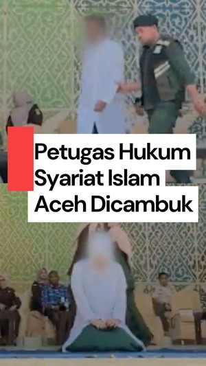  Video: Pertama Kali, Petugas Hukum Syariat Islam di Aceh Dicambuk!