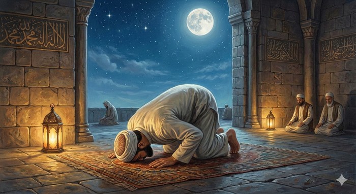 Ilustrasi sholat nisfu syaban