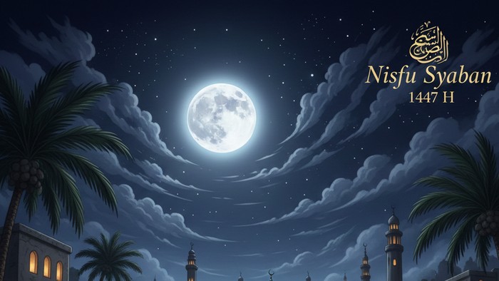 Ilustrasi malam Nisfu Syaban yang penuh kemuliaan.
