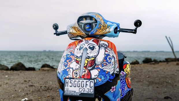 Modifikasi Yamaha Grand Filano usung tema Jepang