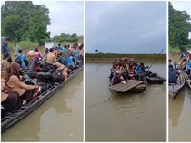 Cerita Pelajar Lampung Naik Getek ke Sekolah, Baju Basah hingga Sering Telat