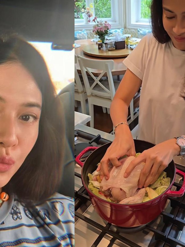 Aksi Dian Sastro Racik Sup Ayam Istimewa, Pakai Buah Ini!