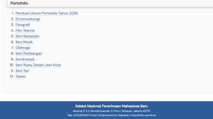 11 Jenis Portofolio SNBP 2026 Lengkap Link Templatenya