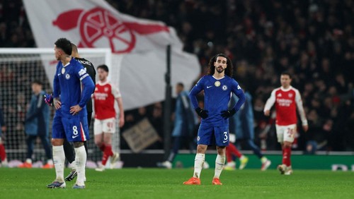 Soccer Football - Carabao Cup - Semi Final - Second Leg - Arsenal v Chelsea - Emirates Stadium, London, Britain - February 3, 2026 Chelseas Marc Cucurella looks dejected after the match Action Images via Reuters/Paul Childs EDITORIAL USE ONLY. NO USE WITH UNAUTHORIZED AUDIO, VIDEO, DATA, FIXTURE LISTS, CLUB/LEAGUE LOGOS OR LIVE SERVICES. ONLINE IN-MATCH USE LIMITED TO 120 IMAGES, NO VIDEO EMULATION. NO USE IN BETTING, GAMES OR SINGLE CLUB/LEAGUE/PLAYER PUBLICATIONS. PLEASE CONTACT YOUR ACCOUNT REPRESENTATIVE FOR FURTHER DETAILS..