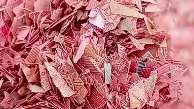 Cacahan diduga dari uang kertas pecahan Rp 100 ribu dan Rp 50 ribu di TPS liar di Kecamatan Setu, Kabupaten Bekasi, bikin geger. (dok Pribadi/Rido S)