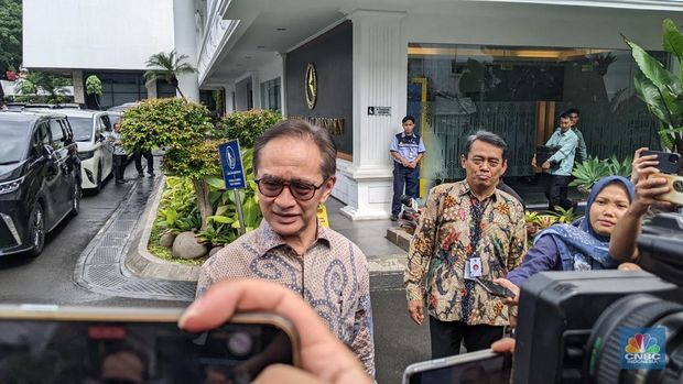 Eks Menteri Luar Negeri, Marty Natalegawa di Istana Negara, Jakarta, Rabu (3/2/2026). (CNBC Indonesia/Emir)