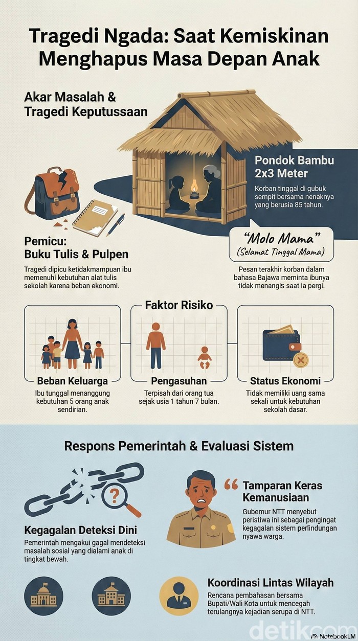 Infografik anak di Ngada tewas di pohon cengkeh