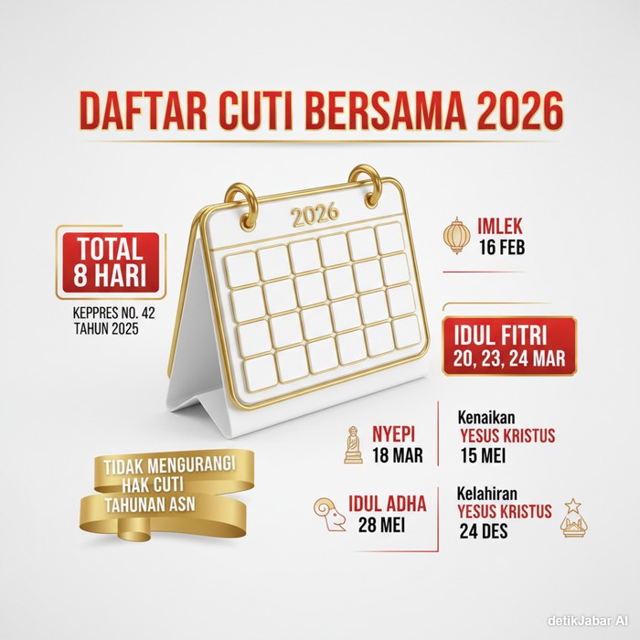 Daftar Lengkap 8 Hari dan Tanggal Cuti Bersama 2026
