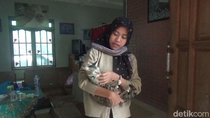 Adik pemilik kucing, Firda Latifah Anwar saat ditemui di rumahnya Kelurahan Karangjati, Kecamatan/Kabupaten Blora, Kamis (5/2/2026).