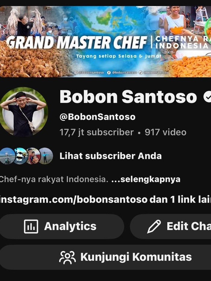 YouTuber Bobon Santoso Mau Pensiun, Jual Akun YouTube Rp 20 M