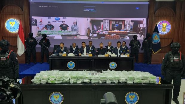 Konferensi Pers BNN Gagalkan Peredaran Sabu 16 Kg di Aceh Senilai Rp 208 M