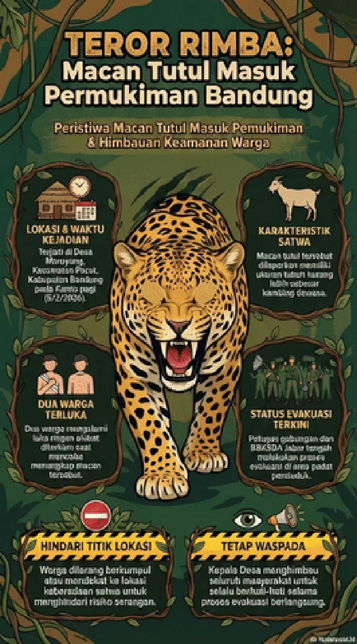 Terkaman Macan Tutul Lukai 2 Warga di Bandung