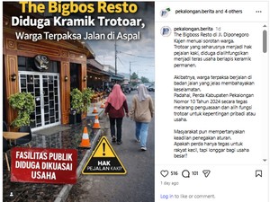 Viral Resto di Pekalongan Diduga Keramik Trotoar Ganggu Pejalan Kaki