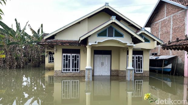 Banjir di Desa Mintobasuki, Kecamatan Gabus, Pati, Jumat (6/2/2026).