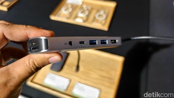 Opsi 7-in-1 punya port HDMI 4K@30/60Hz, 2x USB-A 5Gbps, USB-C PD hingga 100W pass-through charging, SD/microSD UHS-II, 3.5mm audio. Hargany: Rp 849.000. Sementara 5-in-1 memiliki HDMI 4K, 2x USB-A, SD/microSD, tanpa PD/audio untuk lebih ringkas. Harganya Rp 649.000 Foto: Adi Fida Rahman/detikINET