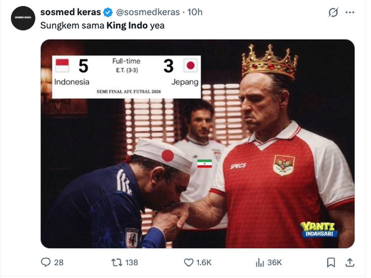 Meme King Indo Menggila Usai Tim Futsal Garuda Taklukkan Jepang