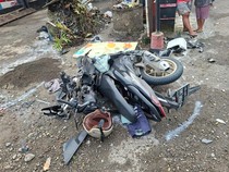 Wanita Pemotor Tewas Ditabrak Pikap di Sragen, Motor Remuk