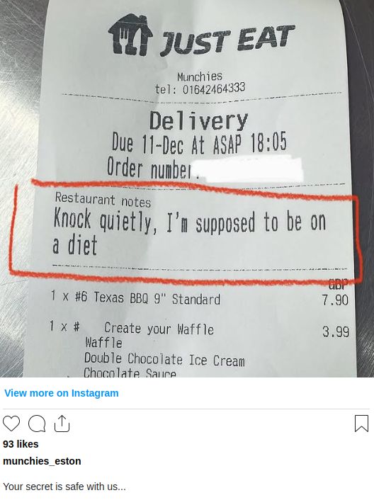 Takut Ketahuan Jajan Saat Diet, Catatan Pelanggan Ini Bikin Ngakak