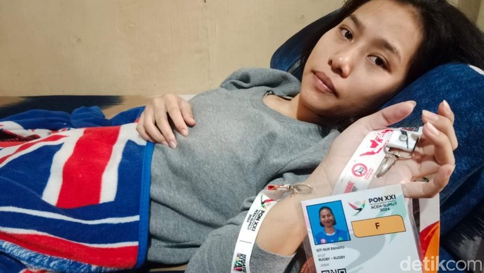 Yayu atlet rugbi berumur 22 tahun asal Garut yang kini terbaring sakit