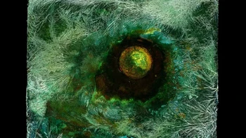 Kategori Studio Art dimenangkan oleh Paul Kenny dengan fotonya Copper Works. Foto ini menunjukkan lempengan tembaga yang rusak dan teroksidasi oleh material rumah tangga. Foto: Close-up Photographer of the Year 2025