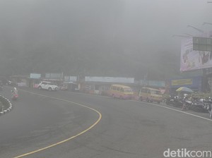 Jalur Puncak Diselimuti Kabut-Hujan Deras, Pengendara Diminta Hati-hati