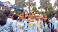 Labschool mengadakan fun walk ONELABS 2026 bertepatan dengan Dies Natalis ke-58 di Komplek Gelora Bung Karno, Jakarta, pada Sabtu (7/2). (Foto: Nikita Rosa/detikedu)