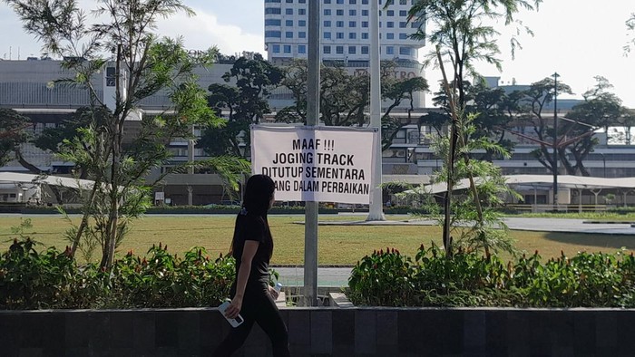 Trek lari Lapangan Merdeka Medan ditutup. (Rechtin Hani Ritonga/detikSumut)