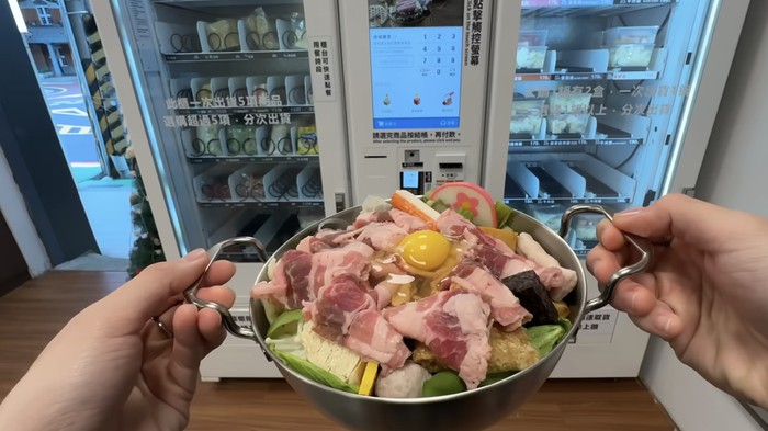 Vending machine hotpot 24 jam di Taipei, Taiwan