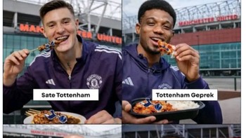 Beriku ini beragam olahan makanan dari kemenangan Manchester United melawan Tottenham Hotspur dengan skor akhir 2-0. Foto: X.com