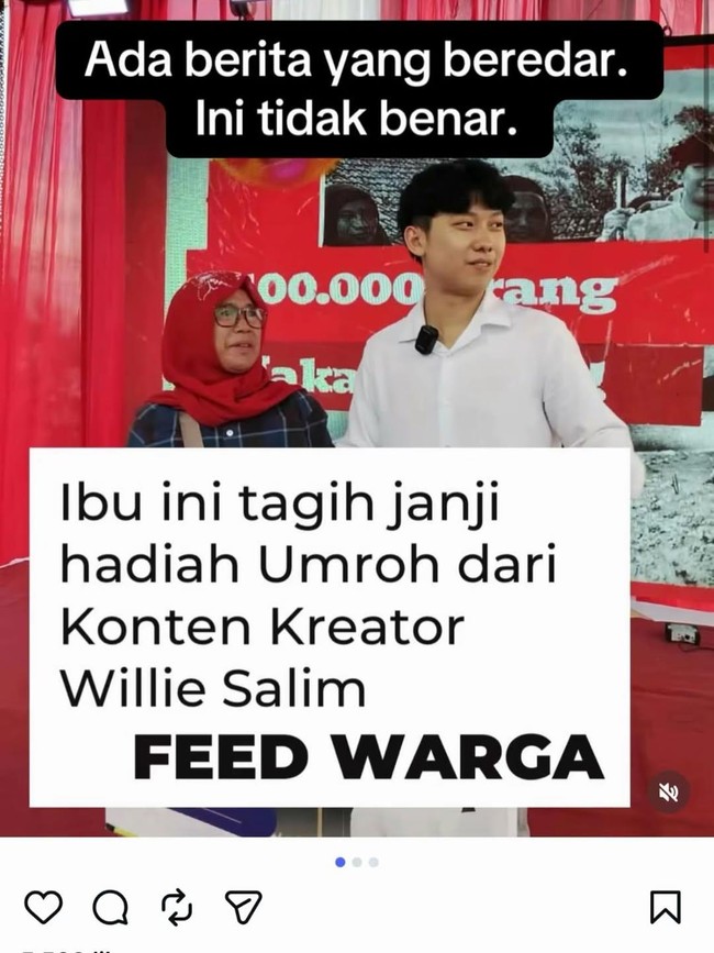 Willie Salim Klarifikasi soal Ibu yang Dijanjikan Umrah