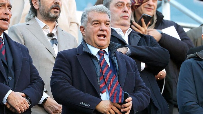 FC Barcelona president Joan Laporta is in the VIP box during the match between FC Barcelona and RCD Mallorca, corresponding to week 23 of LaLiga EA Sports, played at the Spotify Camp Nou in Barcelona, Spain, on February 7, 2026. (Photo by Joan Valls/