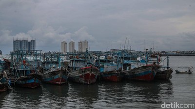 Kapal Nelayan Mangkrak Penuhi Dermaga Muara Angke