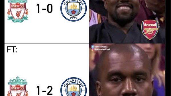 Meme Ragam Reaksi Kocak Arsenal saat Pantau Hasil Liverpool Vs Man City