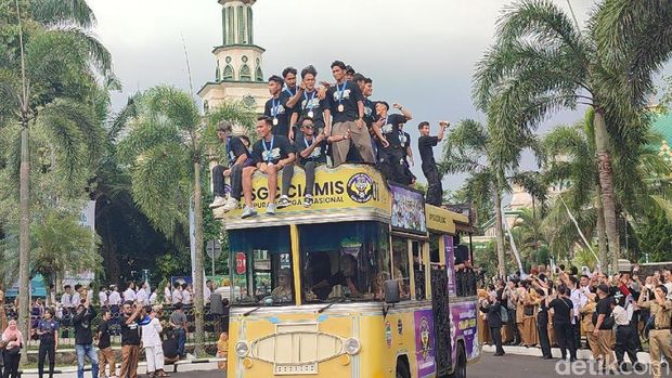 PSGC Ciamis disambut meriah di Ciamis usai lolos ke Liga 2.