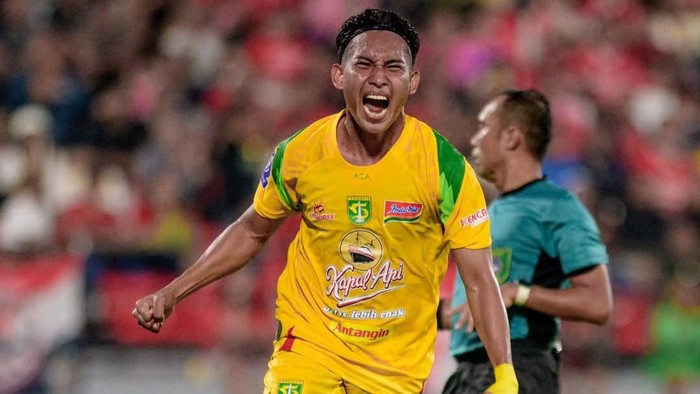 Selebrasi gol Alfan Suaib