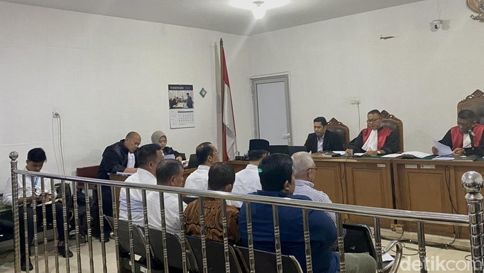 Suasana sidang kasus korupsi Pasar Cinde di PN Palembang.