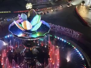 Tugu Cempako Telok Bundaran Air Mancur Palembang Diresmikan 15 Maret