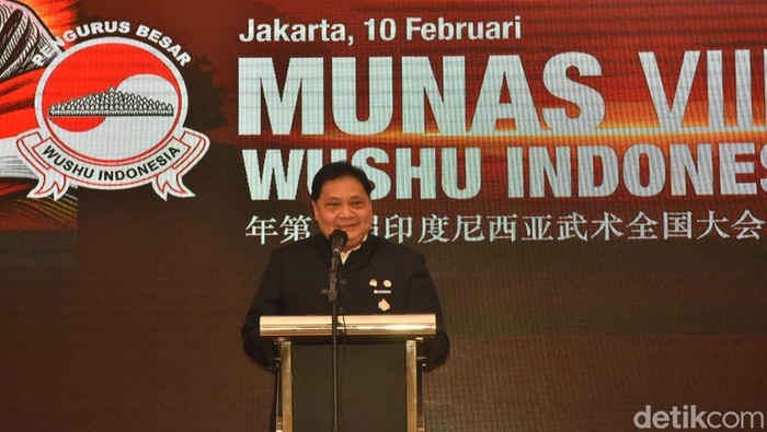 Airlangga Kembali Jadi Ketum PB Wushu Indonesia