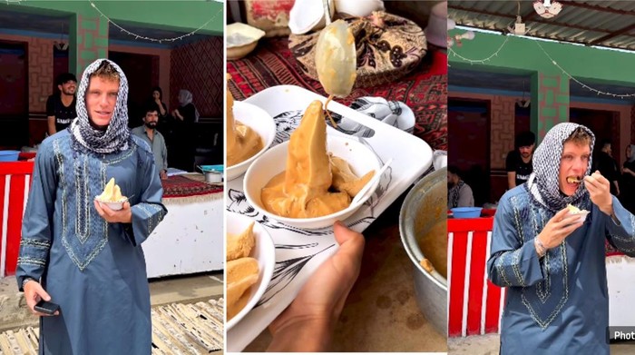 Viral! Konten Kreator AS Coba Es Krim Afghanistan, Begini Reaksinya