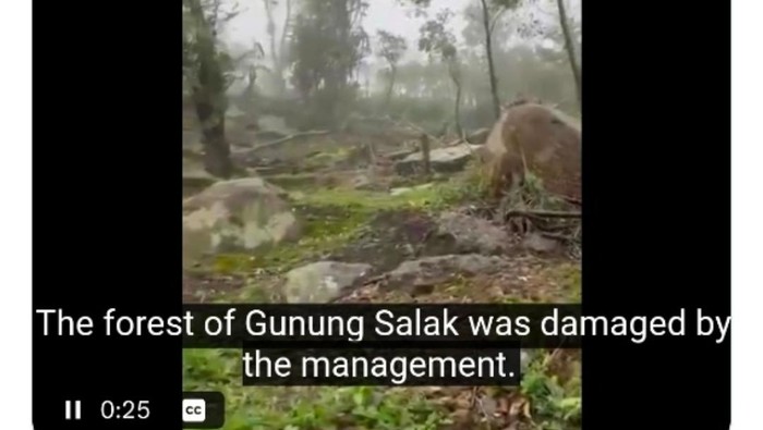 Kondisi Gunung Salak yang diunggah Yuddy Chrisnandi.