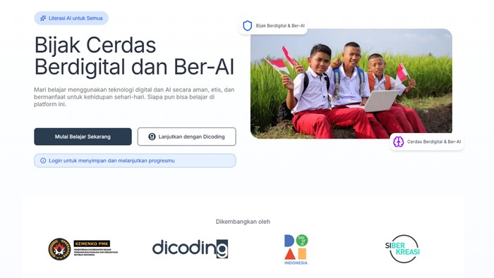 Laman Bijak Cerdas Berdigital dan Ber-AI milik Kemenko PMK.