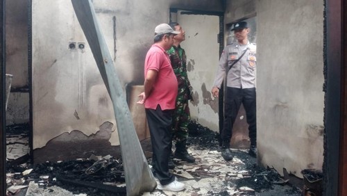 Sebuah rumah warga di wilayah Kecamatan Busungbiu, Kabupaten Buleleng, dilalap api pada Selasa (10/2/2026) dini hari. (Polres Buleleng)