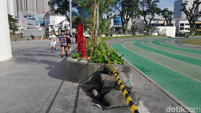 Trek lari (jogging track) Lapangan Merdeka Medan. (Rechtin Hani Ritonga/detikSumut)