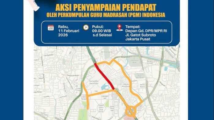 Guru Madrasah Demo di DPR, Polisi Rekayasa Lalin Hari Ini!